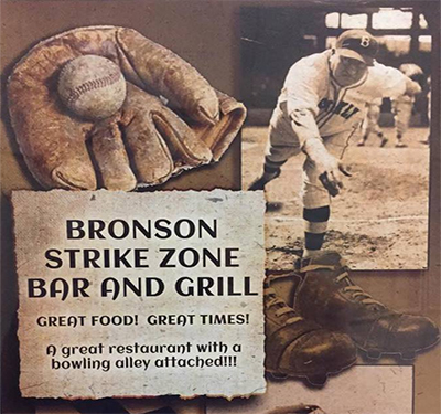 Bronson Strike Zone Bar and Grill Logo