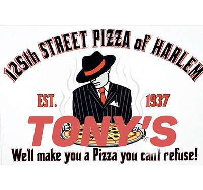 Tony's 125th Pizza Logo